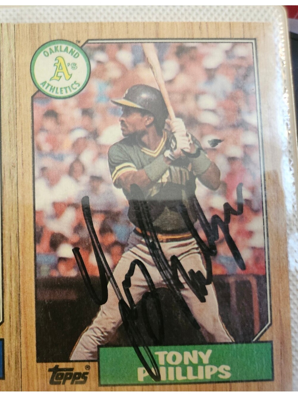 TONY PHILLIPS hand Signed 1987 Topps Card autograph Oakland A's #2